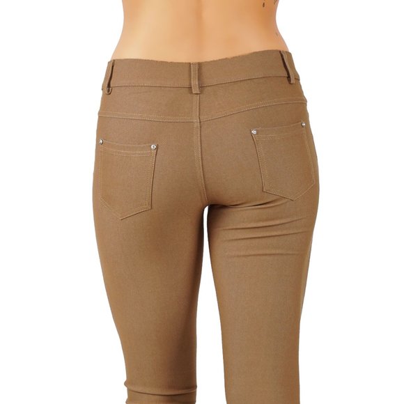 Jean Look Cotton Blend Jeggings Tights Slimming - Picture 2 of 6